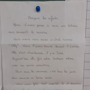 lettre reçue de l'EHPAD